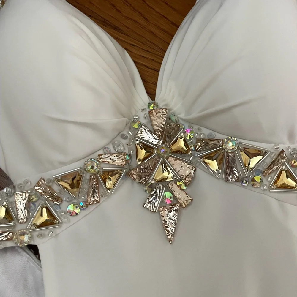 STUNNING White Tony Bowls PROM Dress - Picture 11 of 16